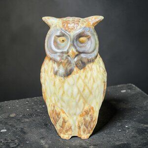 Olde Curiosity Shop Horned Owl Bird Ceramic Figurine W Original Sticker Vintage